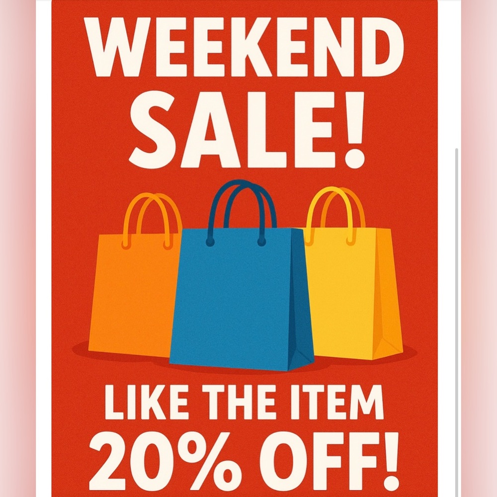 Weekend sale! Like the item, I will send you an offer! Thank you! 🎉🎀🛍️